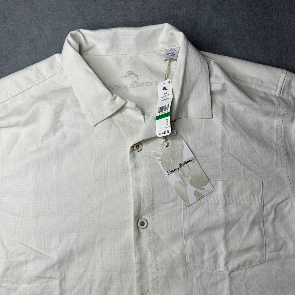 Tommy Bahama Coastal Breeze Check Shirt Mens Large Continental Silk‎ Blend NWT - Picture 5 of 13